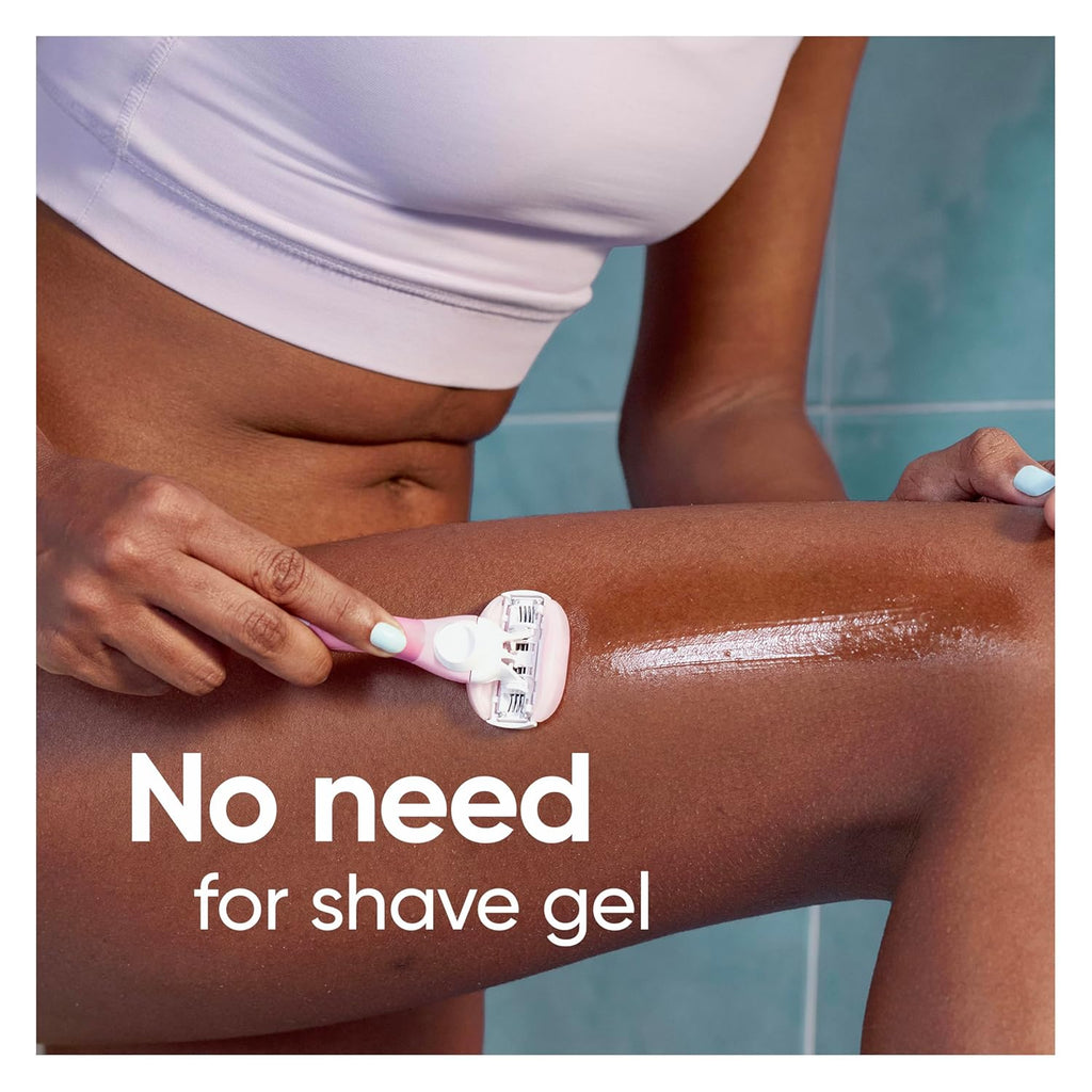 Gillette Venus ComfortGlide White Tea Women's Razor Refills, 4 Refill Cartridges, Fits Venus Reusable Razor Handles, 3-Bladed with Built-in Shave Gel Bars