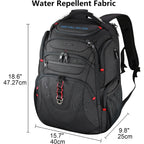 Kroser Tsa Friendly Travel Laptop Backpack 17.3 Inch Xl Computer Backpack Water-Repellent College Daypack Business Backpack With Rfid Pockets & Usb Port For Men/Women-Black