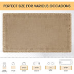 Upgrade Waffle Bath Mat, Boho Bathroom Rugs Absorbent Non Slip, Ultra Soft Bathroom Mat, Machine Washable Knit Bath Rugs With Border For Bathroom, Bedroom, Kitchen, Shower, Tub, 32"X20", Beige