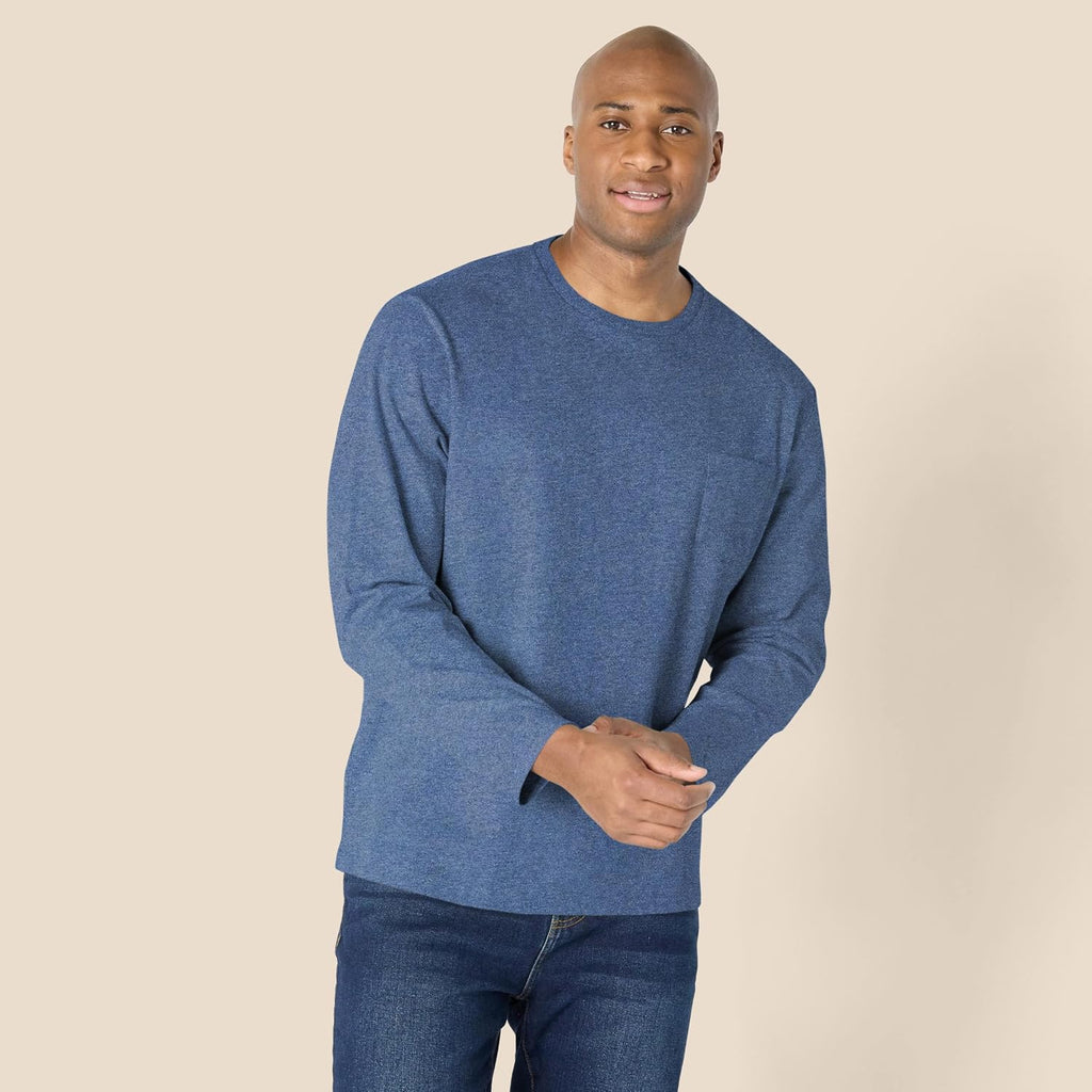 Amazon Essentials Men'S Regular-Fit Crewneck Long-Sleeve T-Shirt, Casual Cotton Jersey