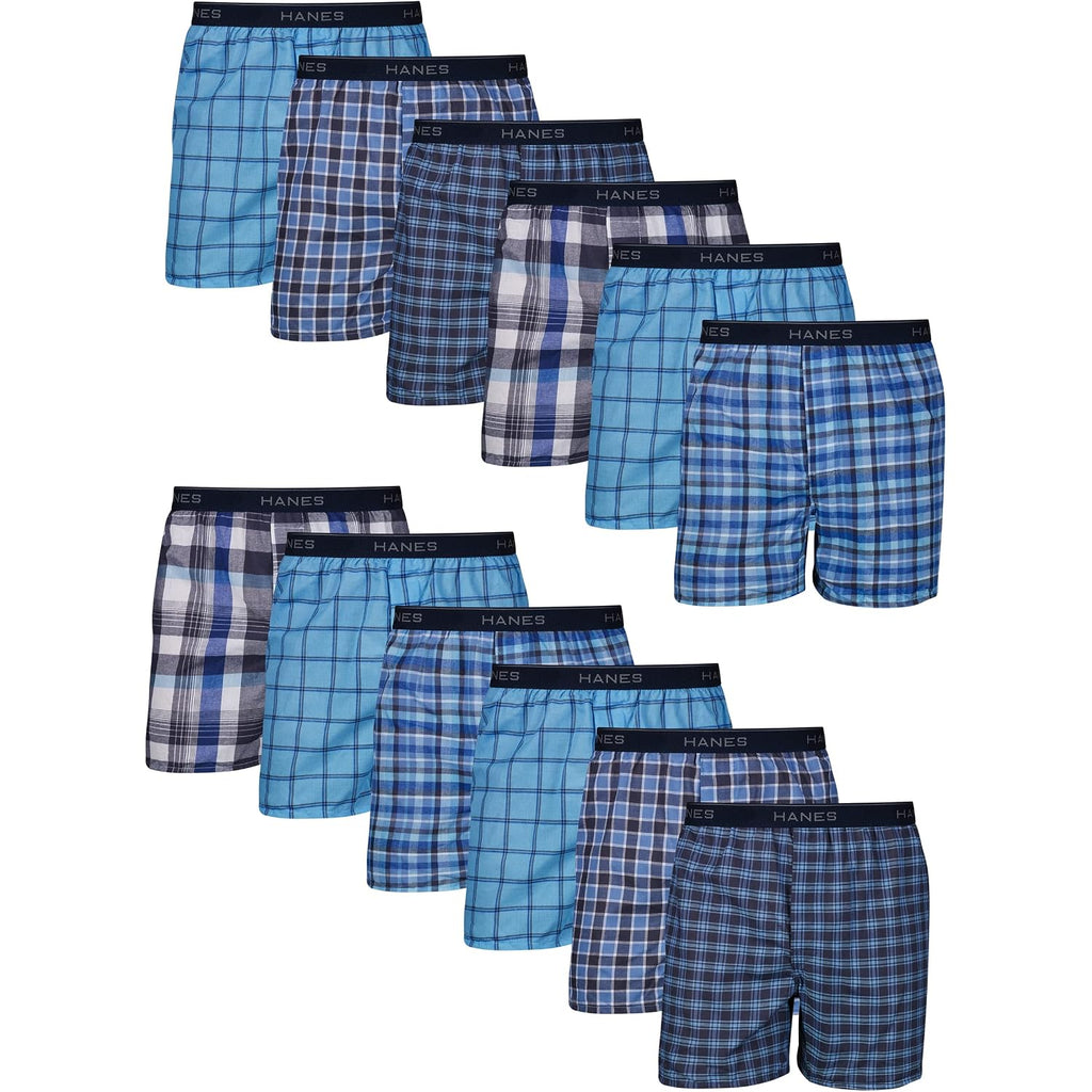 Hanes Men'S Underwear Boxers Pack, Cool & Breathable Cotton Underwear, Moisture-Wicking Boxers For Men