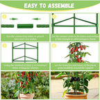 6-Pack Tomato Cage For Garden Plant Support- Up To 48Inch Garden Stakes Tomato Cage, Tomato Trellis For Potted Plants, Tomato Cages Plant Stakes For Climbing Vegetables Plants Flowers