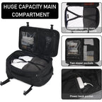 Ecohub Travel Backpack 18X14X8 Spirit Airlines Personal Item Bag Carry On Backpack 13 Pockets Work Casual Daypack For Men Women Airline Approved Water Resistant Gym Backpack With Charging Port, Black
