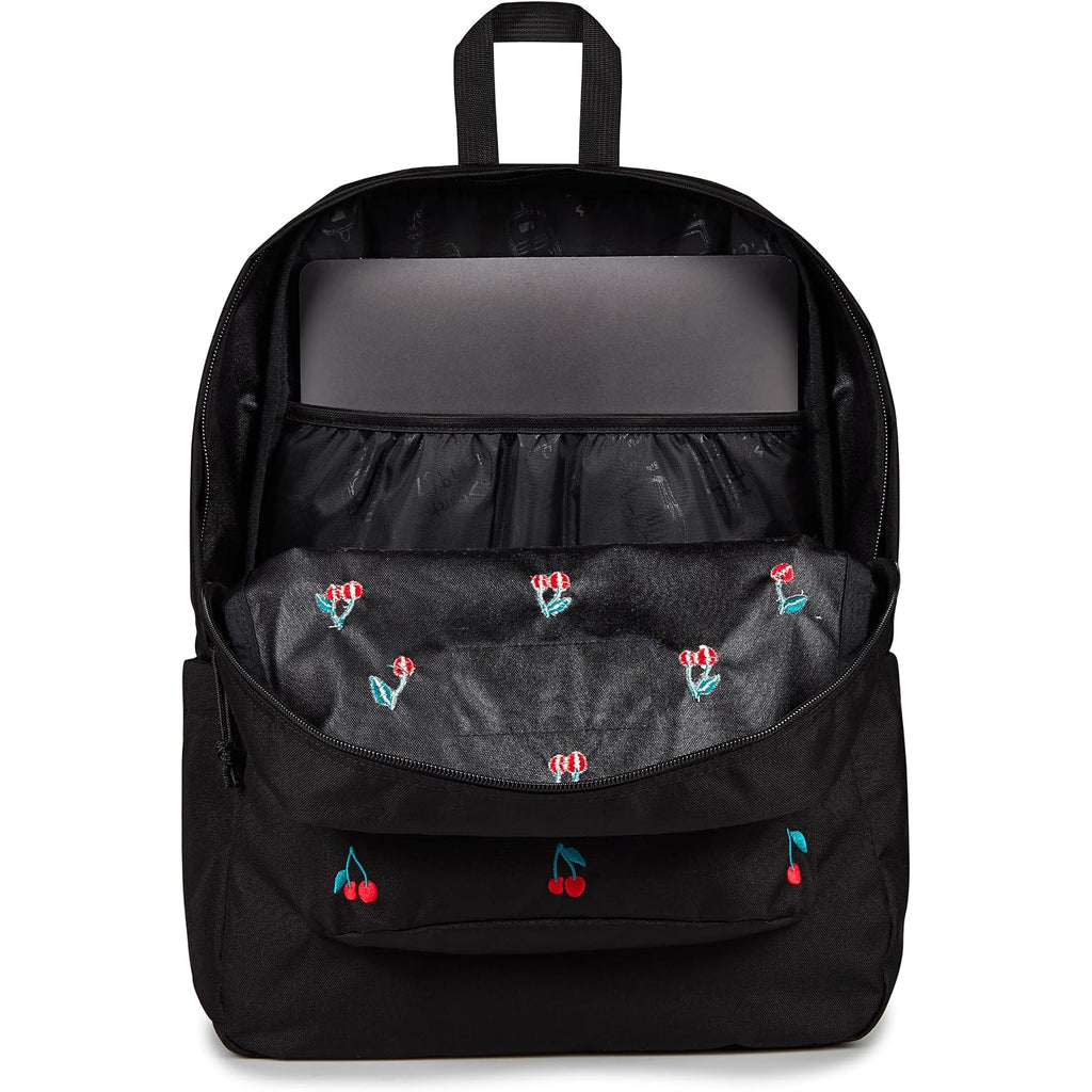 Jansport Superbreak Plus Fx Backpack - Work, Travel, Or Laptop Bag With Water Bottle Pocket - Surreal Sensations Black