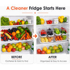 6 Pack Clear Fridge Organizer Bins With Drain Trays - Stackable | Bpa-Free Pet, 6 Pack: 6 Lidded Bins (Not Drawer), Helps Keep Produce Fresh, 14L Capacity, Hand Wash Only