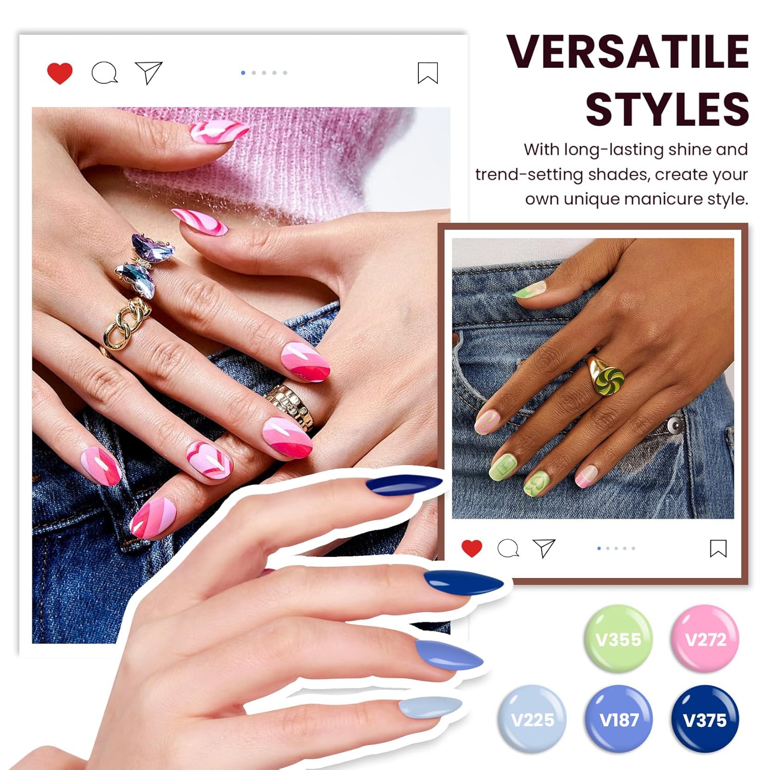 VANREESA Gel Nail Polish Kit with U V Light 53 Pcs Gel Polish Nail Set 36 Colors Nail Polish Set + Base and 4 Effects Top Coat with Manicure Tools Complete DIY Nail Kit Gifts for Women Girls