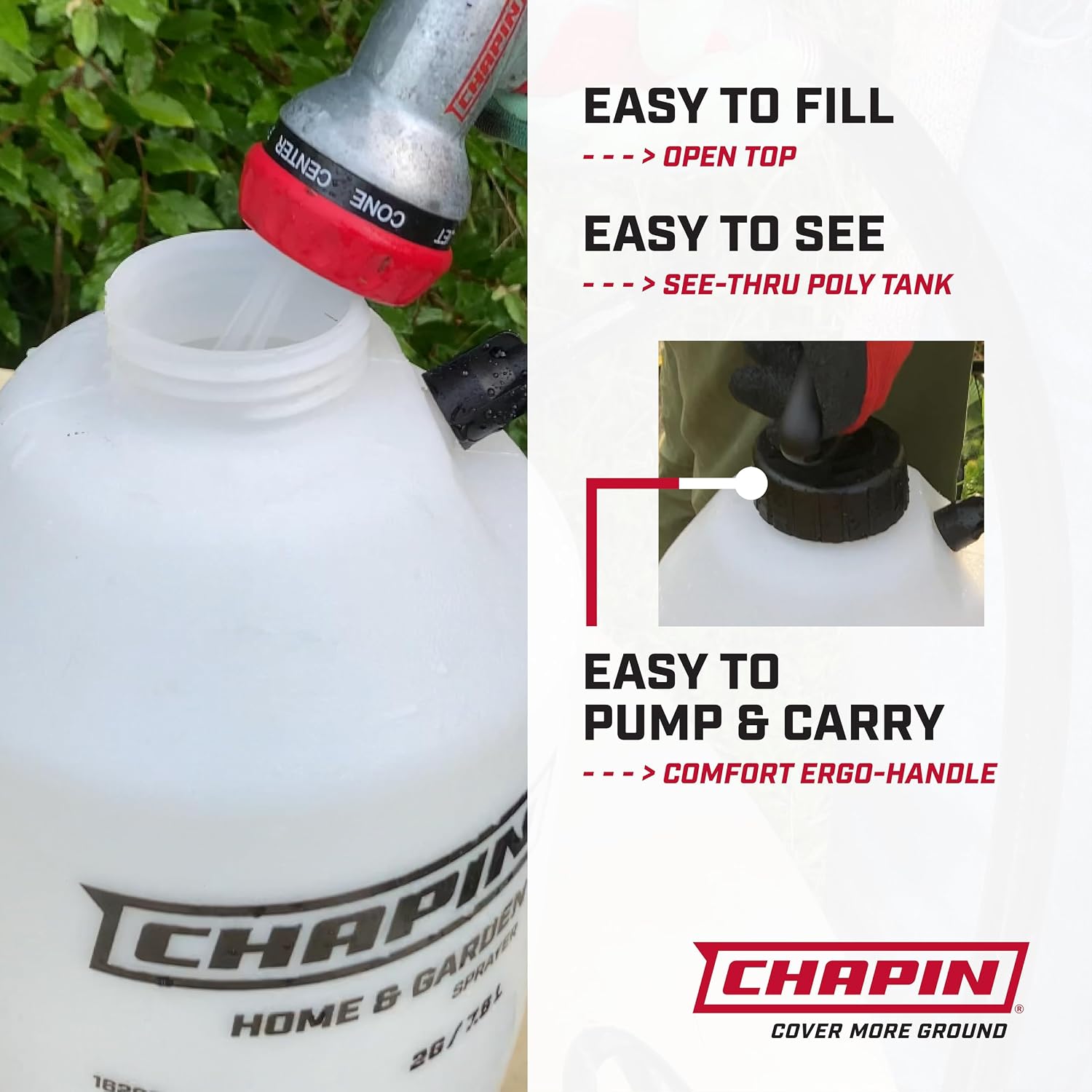 Chapin 2-Gallon Pump Sprayer, Anti-Clog For Consistent Spray