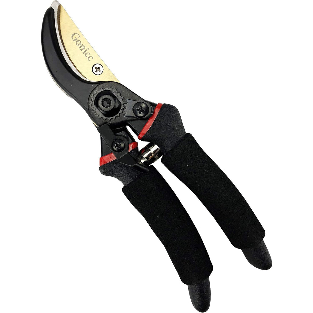 Gonicc 8" Professional Premium Bypass Titanium Pruning Shears(Gpps-1003) | Titanium Coated Sk5 Steel Blade, Ergonomic Non-Slip Handle, Sap Groove Anti-Stick Design, Cuts Up To 3/4" Branches