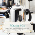 Farberware Classic Yosemite Stainless Steel Coffee Percolator - 8 Cup, Silver