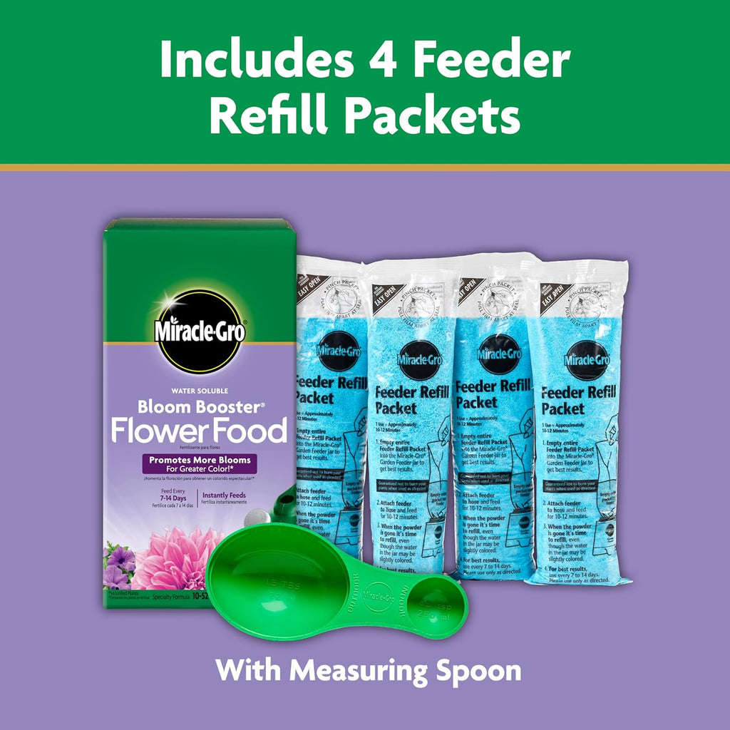 Miracle-Gro Water Soluble Bloom Booster Flower Food 4 Lb | Plant Fertilizer For Annual & Perennial Flowers, In-Ground & Container Roses, Hydrangeas, Hibiscus, 10-52-10 Npk