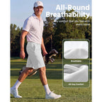 Wulcea Men'S Golf Shorts 9" Chino Stretch Fabric Elastic Waist Quick Dry Water Resistant Casual Dress Work With Phone Pocket
