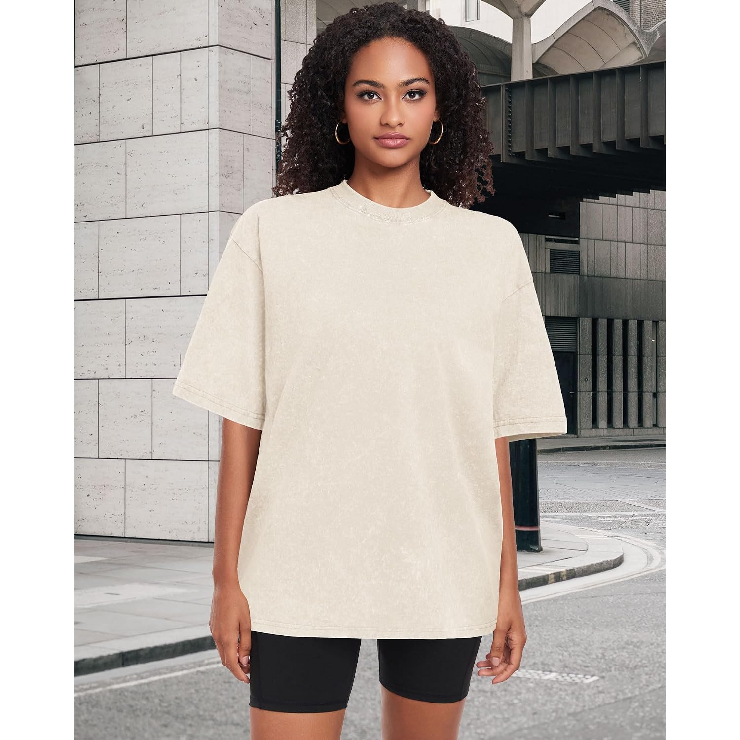 Oversized Tshirts For Women Short Sleeve Crew Neck Vintage Washed Basic Loose Casual Tees 2026