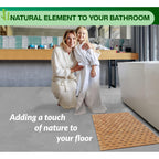 Bamboo Bath Mat - Foldable Wooden Bathmat, 24 X 16 Inches | Accessories For Bathroom Sauna Spa Tub Step And Floor - 24 X 16 X 0.4 Inches [Lxwxh] - Modern Farmhouse Decor Design