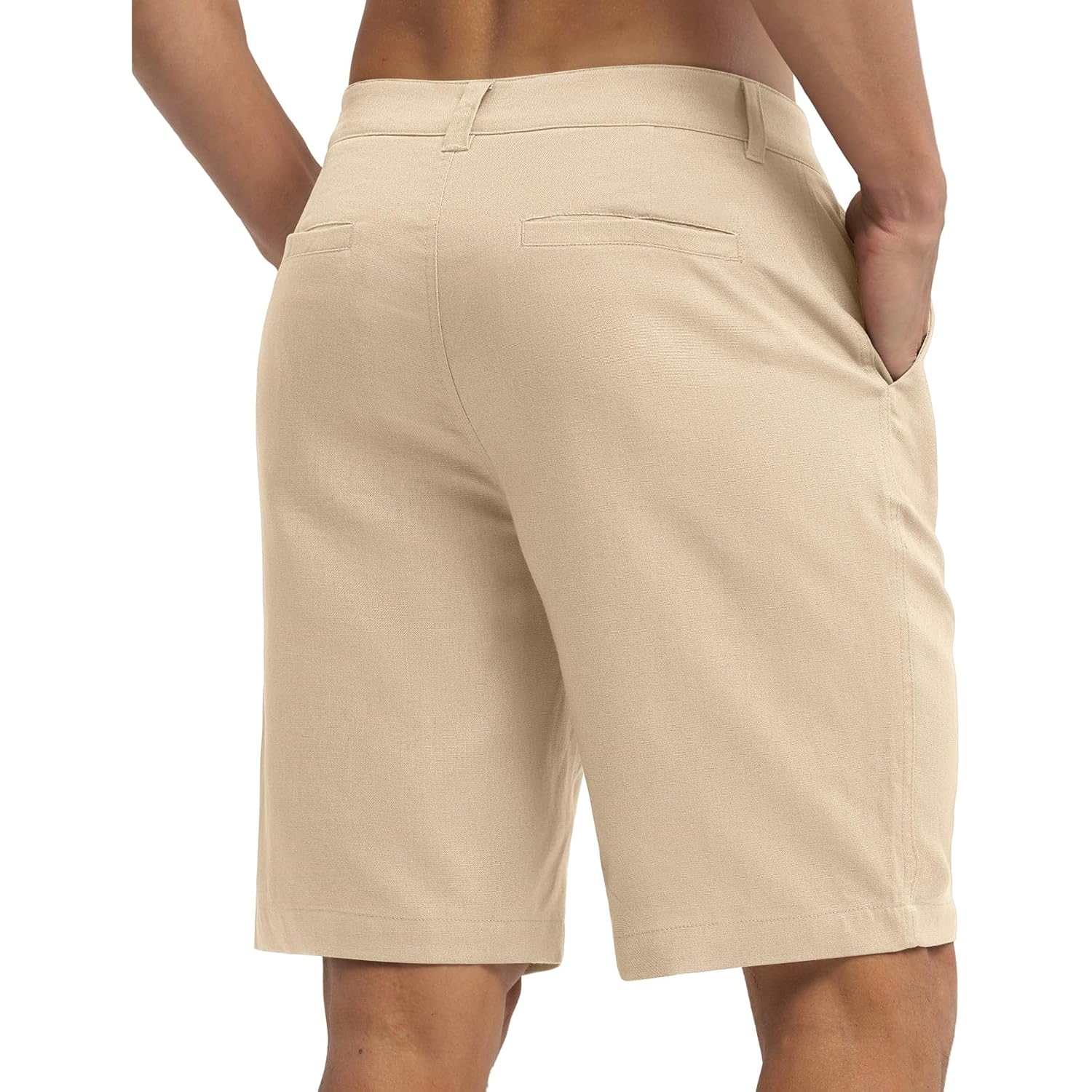 Willit Men'S Linen Shorts Dress Summer Casual Work Linen Shorts Flat Front With Pockets 10"