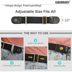 LEACOOLKEY No Buckle Stretch Belt for Women/Men—2 Pack Elastic Invisible Belt for Jeans