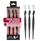 Japonesque Eyebrow Razor with Ultra-Sharp Stainless Steel Blades, for Removal of Facial Hair on Women. Also acts as a Dermaplane Razor to Remove Peach Fuzz & Exfoliate the face -Travel Cap Included