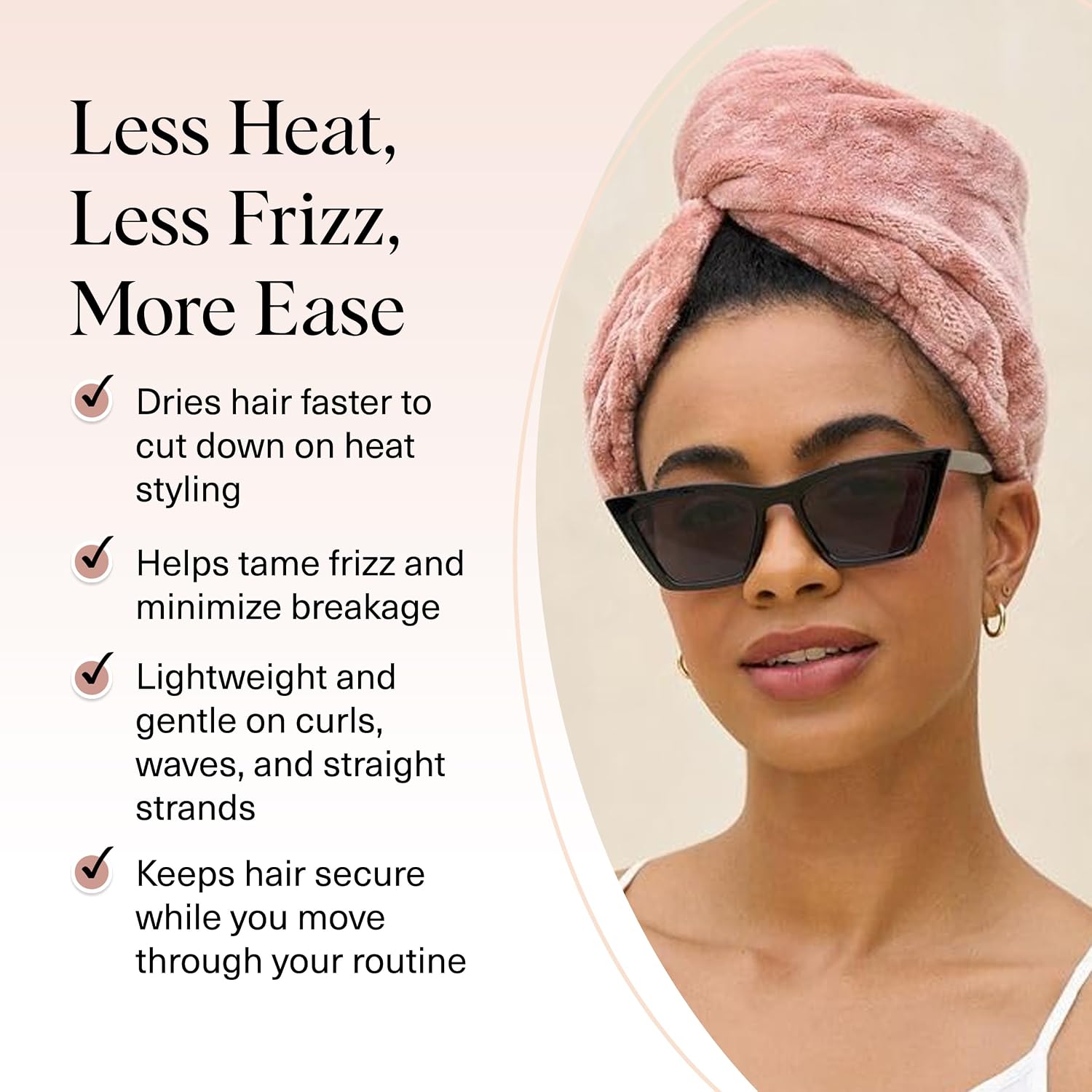 Kitsch Plush Microfiber Hair Towel Wrap For Women – Ultra Absorbent Microfiber Bath Towels For Wet, Curly, Long Or Short Hair – Anti-Frizz Hair Wrap, Great Hair Care Gifts For Women