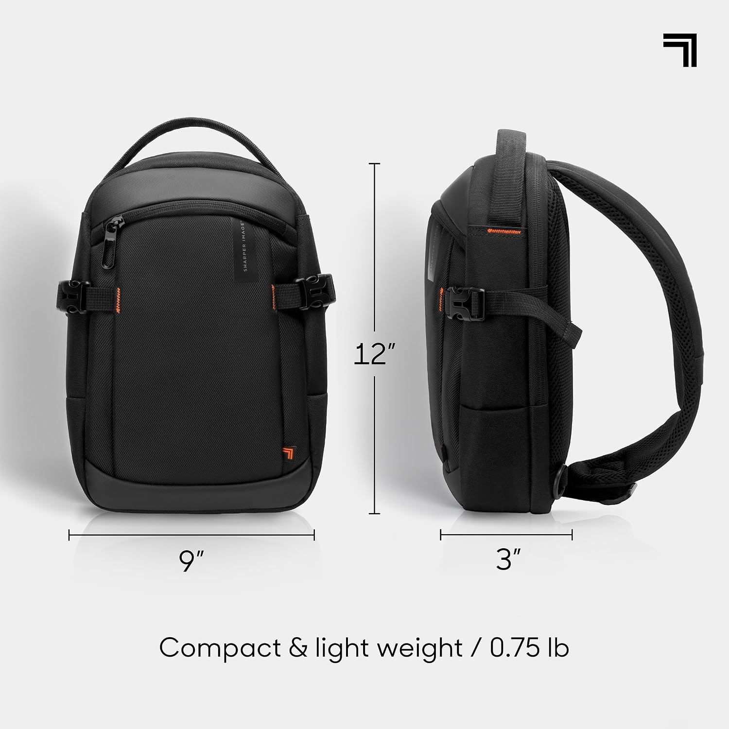 Sharper Image Crossbody Sling Bag For Men And Women, Water Resistant Cross Body Backpack, Chest Bag W/Adjustable Shoulder Strap, Casual Daypack For Outdoor Travel Hiking, Black (Venture Collection)