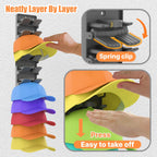 Hat Organizer For Baseball Caps 2 Packs With Built-In Spring Clips - Wall Mount Closet Hat Rack Holder,Storage For Door/Closet Display Hat Racks Hanger (Strong Adhesive & Screws) Matte Black.