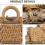 FENBEN Straw Hobo Bags for Women Small Crossbody Bag Beach Purse Weave Shoulder Handbag Rattan