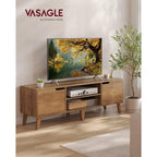 Vasagle Tv Stand For 65-Inch Tvs, Entertainment Center With Adjustable Shelf, 58-Inch Long Media Console Table, Transitional Style, For Living Room, Bedroom, Honey Brown Ultv556K01