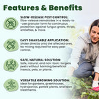 The Environmental Factor Nemaknights Slow-Release Nematodes - Biological Pest Control For Fungus Gnats, Thrips, & Whiteflies (280G, Treats Up To 50 Planters)
