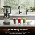 Ninja Blender, Compact Kitchen System, 1200W, 3 Functions for Smoothies, Dough & Frozen Drinks with Auto-IQ, 72-oz.* Blender Pitcher, 40-oz. Processor Bowl & 18-oz. Single-Serve Cup, Grey, AMZ493BRN