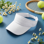 Sun Visor Hats for Women UV Protection, Adjustable Sports Visor for Running Golf Tennis Softball White
