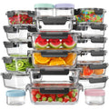 40 Pcs Glass Food Storage Containers With Lids(20 Container & 20 Lid), Borosilicate Glass Meal Prep Containers For Kitchen Storage And Organization, Bpa-Free, Leak Proof, Reusable