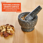 Imusa Usa Small Polished Mortar And Pestle, 3.75”, Granite