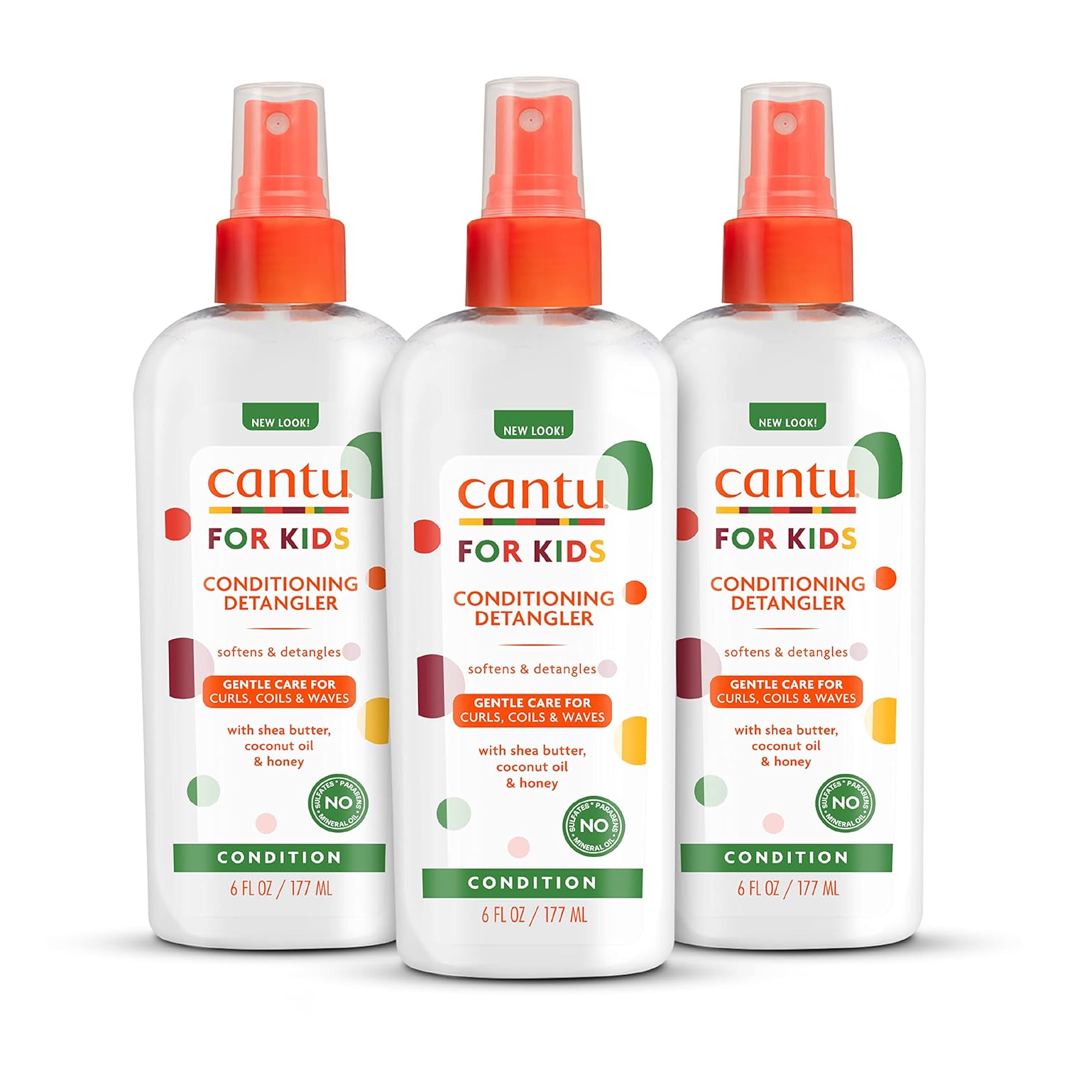 Cantu Care for Kids Conditioning Detangler, 6 fl oz (Pack of 3) | Conditioning, Detangler, with Shea Butter