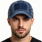 Women Men Patriotic Baseball Hats for 4th of July American Flag Trucker Hats Adjustable USA Dad Caps Medium Navy-mesh Back