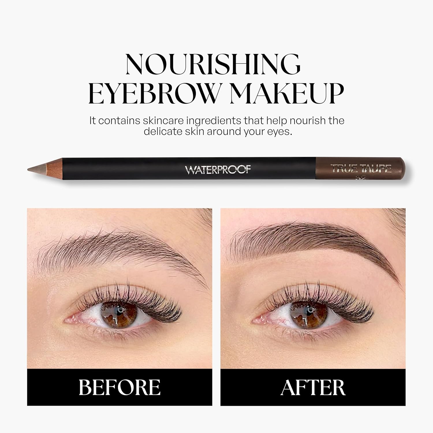 Sorme Cosmetics Waterproof Eyebrow Pencil (True Taupe) | Natural Defining Brow Liner With Brush | Smudge-Proof & Waterproof Eyebrow Makeup | Nourishing Eye Brow Pencil For All Skin Types