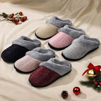 Slippers For Women Fuzzy House Slip On Indoor Outdoor Bedroom Furry Fleece Lined Ladies Comfy Memory Foam Female Home Shoes Anti-Skid Rubber Hard Sole