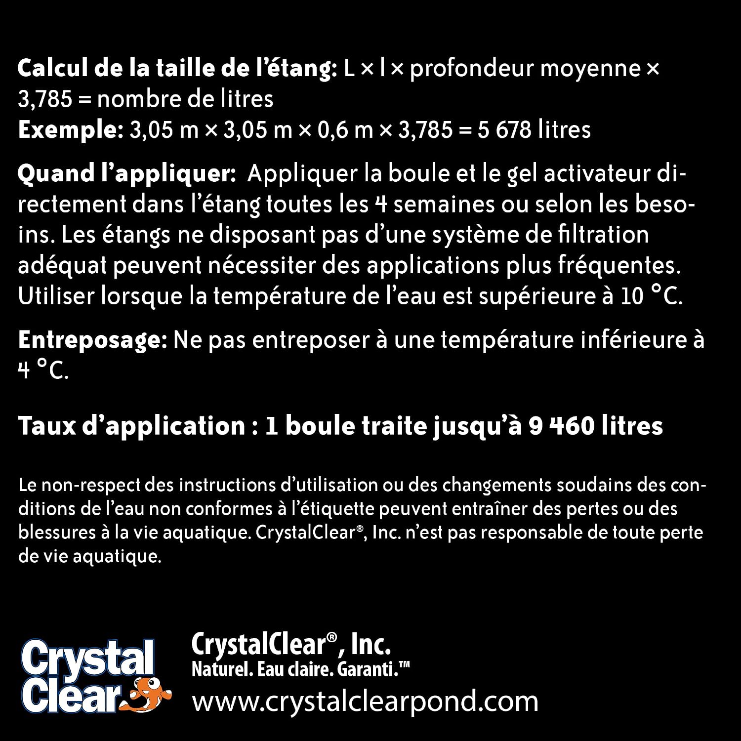 Crystalclear Pondshock Ball Freshwater Clarifier, Enzymes Shock Treatment | Natural Live Bacteria Muck & Sludge Remover For Small Outdoor Water Garden Ponds. Koi Fish & Aquatic Plants Safe