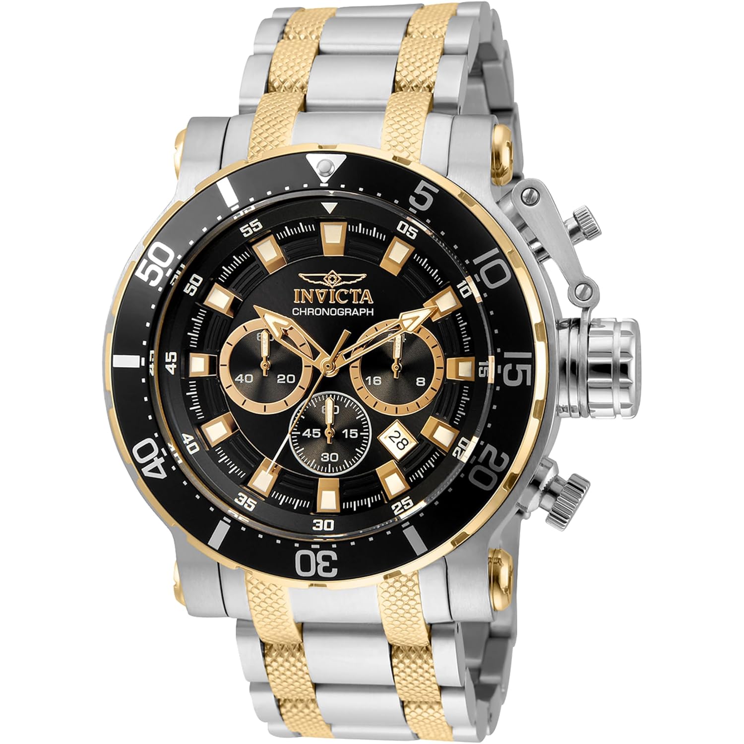Invicta Coalition Forces Men 52Mm Stainless Steel Steel Black+Gold Dial Vd53 Quartz