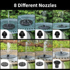 Solar Powered Fountain 4W Bird Bath Fountains Pump Upgraded Glass Panel Fountains With Color Led Lights 7 Nozzles & 4 Fixers For Garden Small Pond Outdoor Swimming Pool Fish Tank