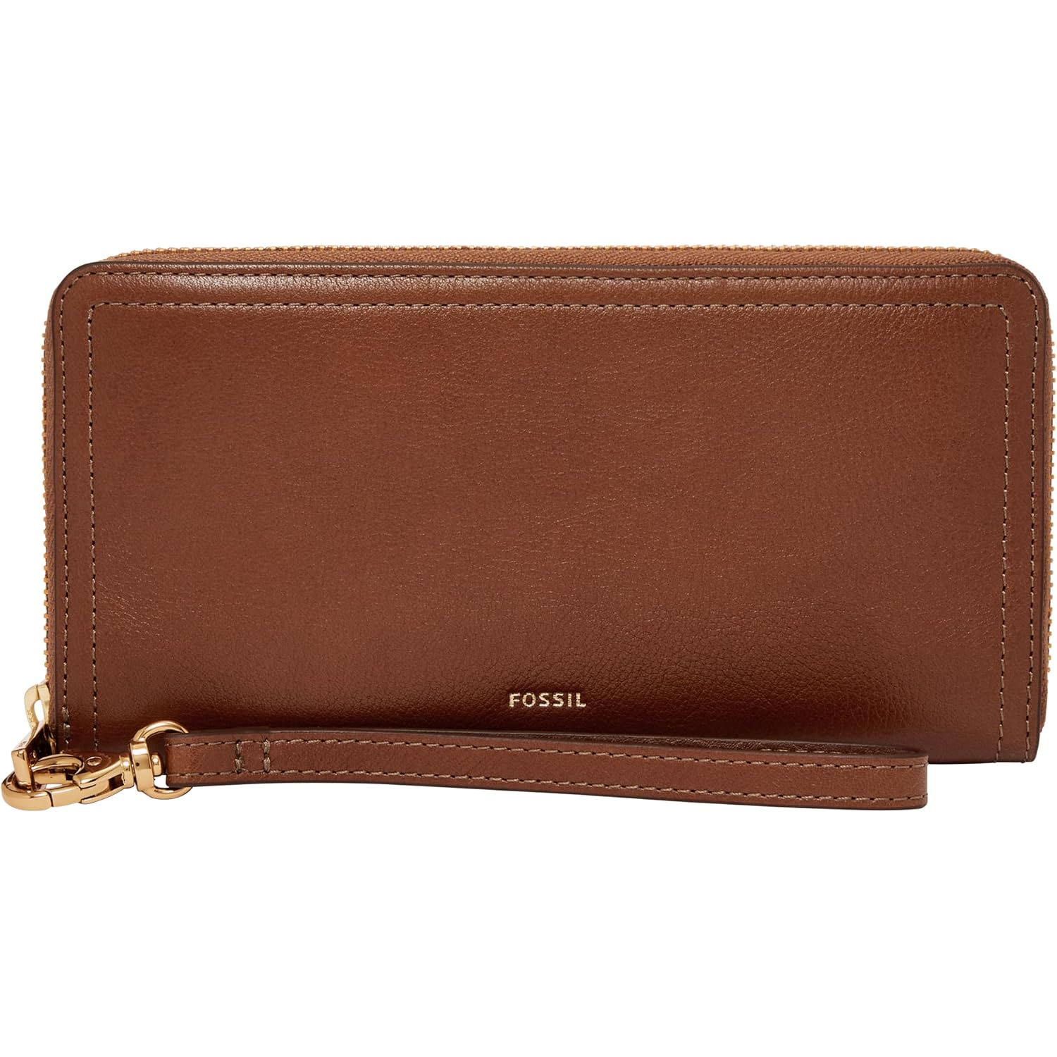 Fossil Women'S Logan Leather Rfid-Blocking Zip Around Clutch Wallet With Wristlet Strap For Women