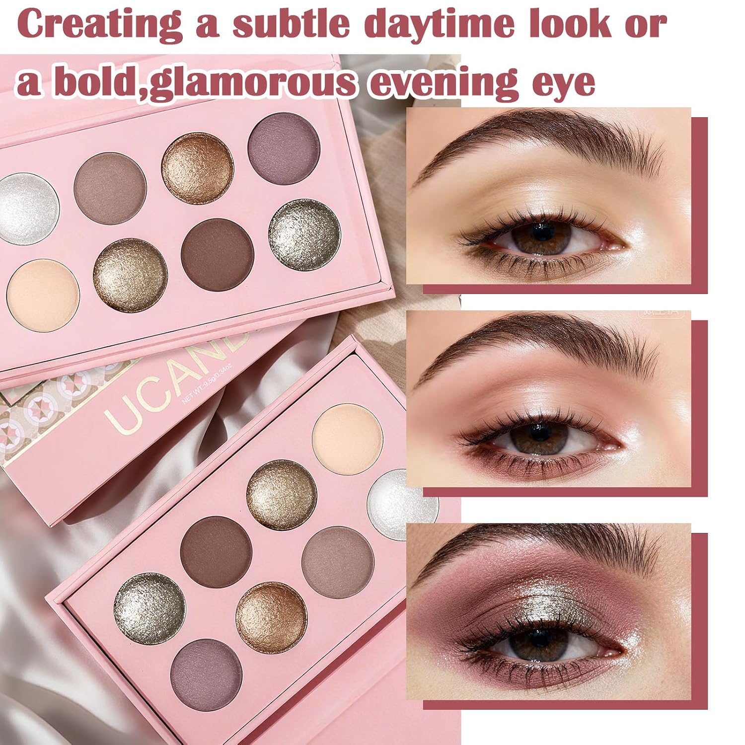 Ucanbe 8 Color Matte Sparkling Shimmer Baked Eyeshadow Palette – Highly Pigmented, Smooth & Blendable Formula With Neutral & Earthy Tones For Everyday & Dramatic Eye Makeup Pallet
