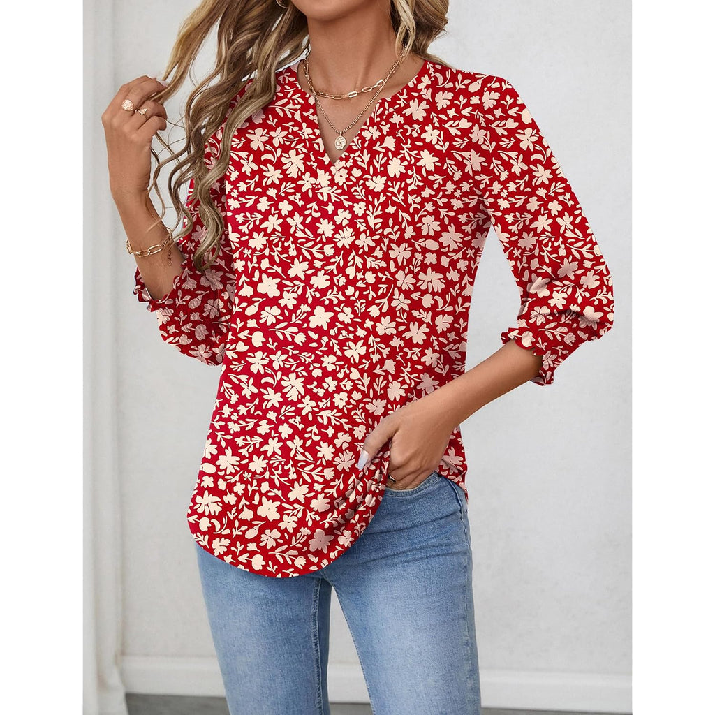 Lomon Women'S 2026 Fashion Tops 3/4 Length Sleeve Business Casual Blouses Summer Tees Shirts S-4X