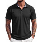 Magcomsen Men'S Polo Shirts Short Sleeve Cotton Pique 3 Button Classic Fit Casual T-Shirt Performance Golf Shirts