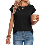 Womens Tops Summer Casual Cap Sleeve Tshirts Shirts Business Dressy Spring Fashion Outfits Trendy Clothes