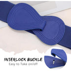 WHIPPY Women Wide Elastic Belt Ladies Stretch Dress Belt Fashion Waistband with 8-shaped Interlock Leather Buckle
