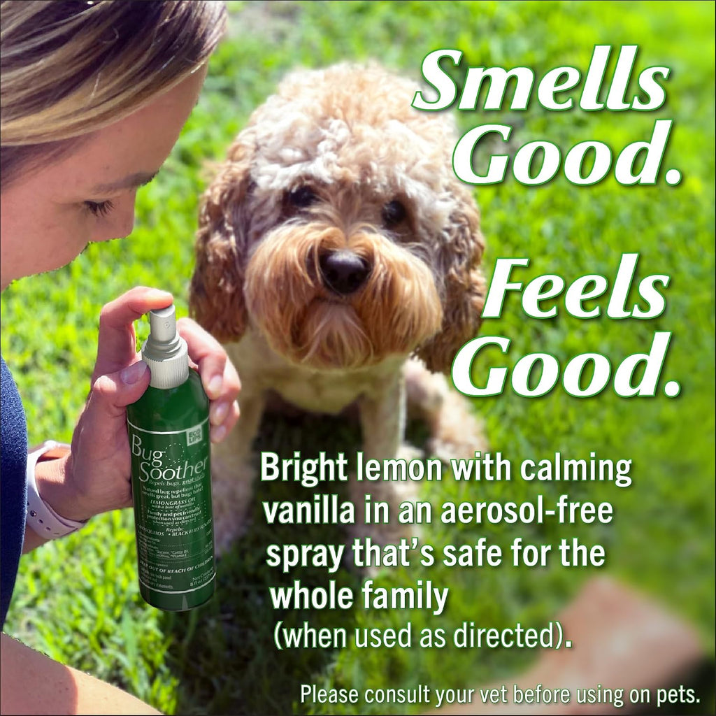 Bug Soother Natural Insect Repellent Spray, Deet-Free 8 Oz. (2 Count) | Plant Based | Repels Mosquitos, Gnats & No See'Ums | Family Safe | Made In The Usa