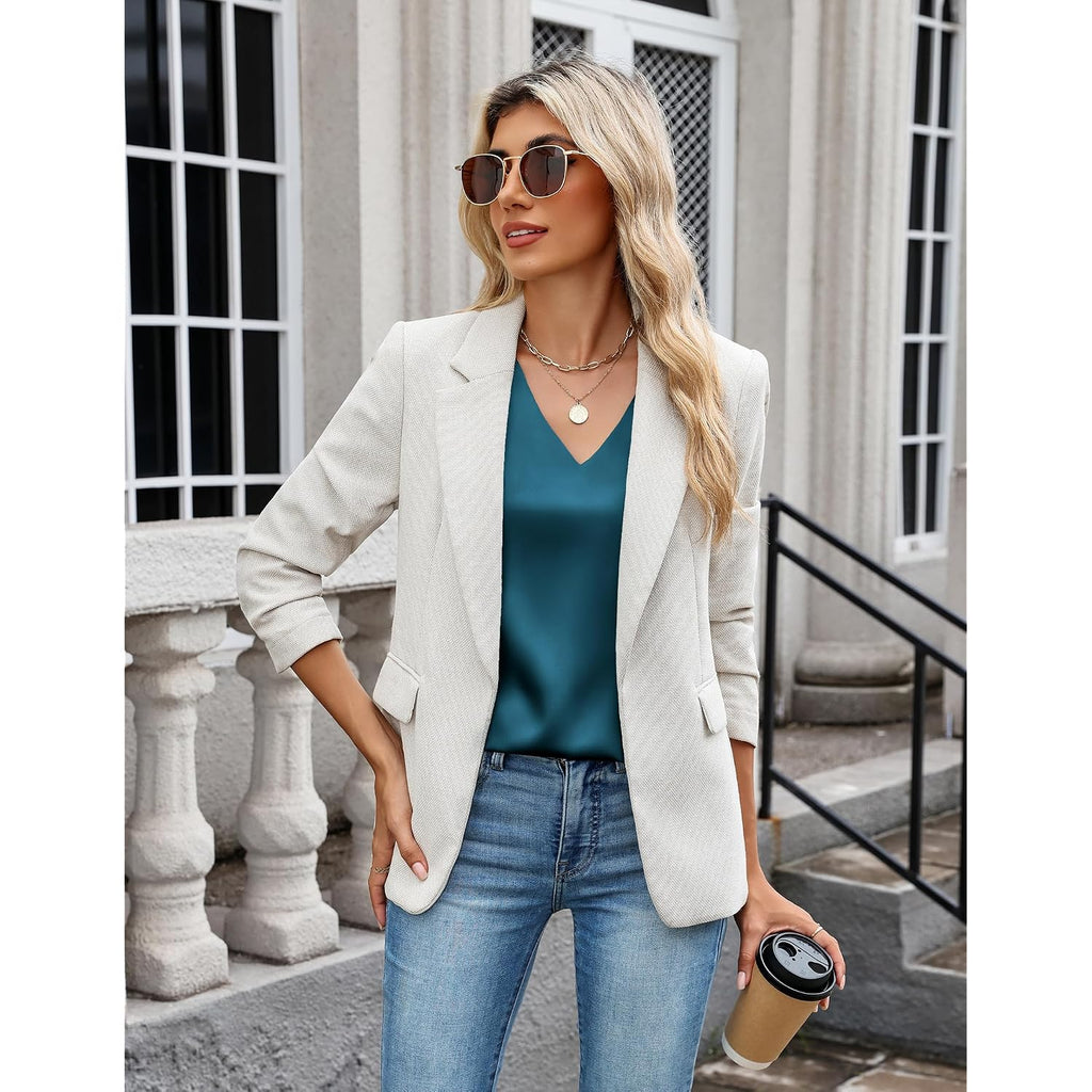 Zeagoo Women's Silk Satin Camisole Tank Tops V Neck Pleated Dressy Casual Sleeveless Blouses Summer Business Work Shirts