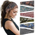 Huachi Boho Headbands For Women Wide Head Bands, Yoga Workout Hair Bands For Women'S Hair Non Slip, Summer Womens Headbands Hair Accessories 6 Pack