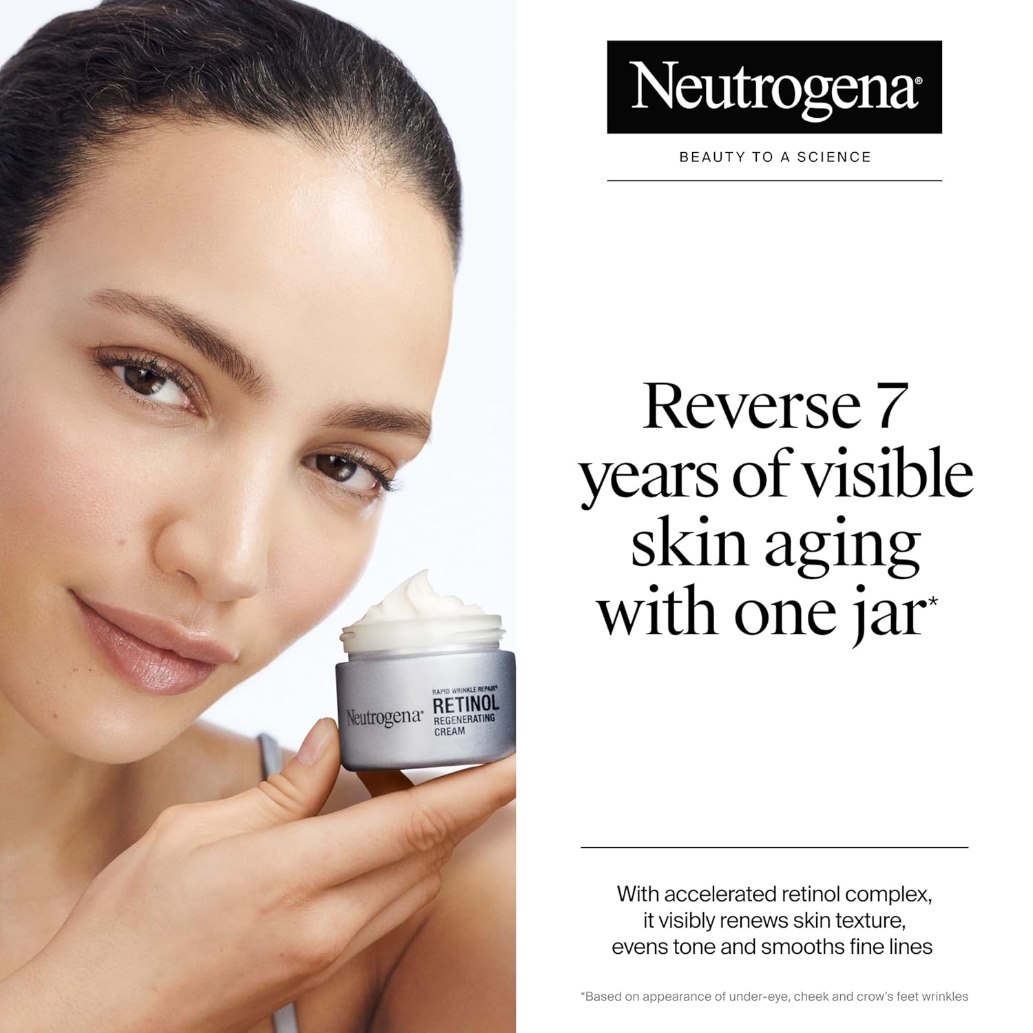 Neutrogena Rapid Wrinkle Repair Retinol Face Moisturizer, Daily Anti-Aging Face Cream with Retinol & Hyaluronic Acid to Fight Fine Lines, Wrinkles, & Dark Spots, 1.7 oz