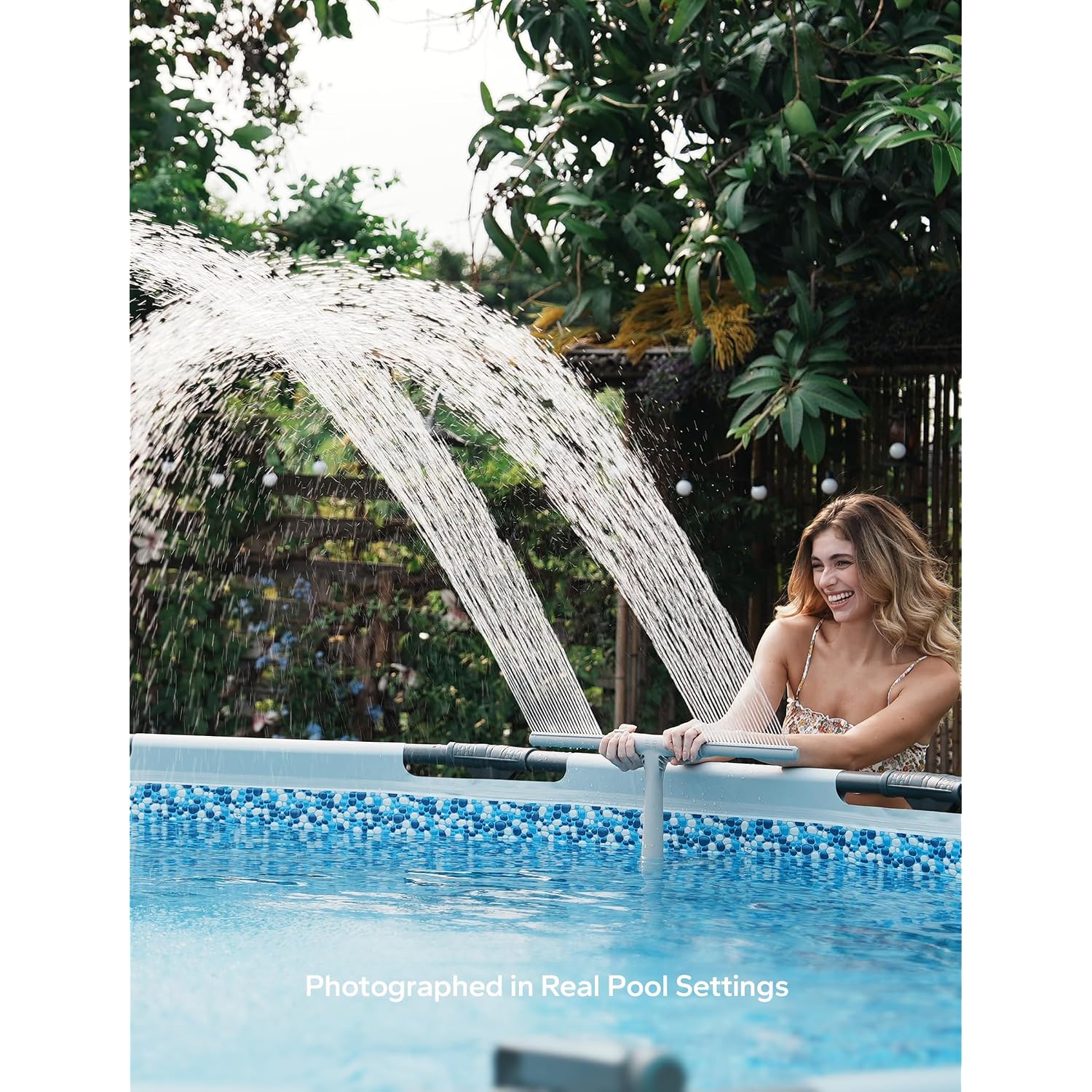 Adjustable Dual Spray Pool Fountain For Above Ground & Inground Pools | Waterfall Pool Sprinkler Fountain, 360° Adjustable Direction And Height, Pool Cooling, Cross And Parallel Spray Modes