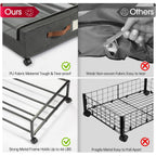 Yecaye Under Bed Storage With Wheels, 2Pack Under Bed Storage Containers, Underbed Shoe Storage Organizer, Rolling Under Bed Metal Drawers For Clothes, Blankets(30.71 X 16.93 X 6.69 In)