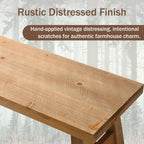 Wnutrees Sawmill Solid Wood Bench, 30" Farmhouse Entryway Bench, Natural | Rustic Hallway Seat For End Of Bed, Living Room, Dining Area, Handcraft Finish